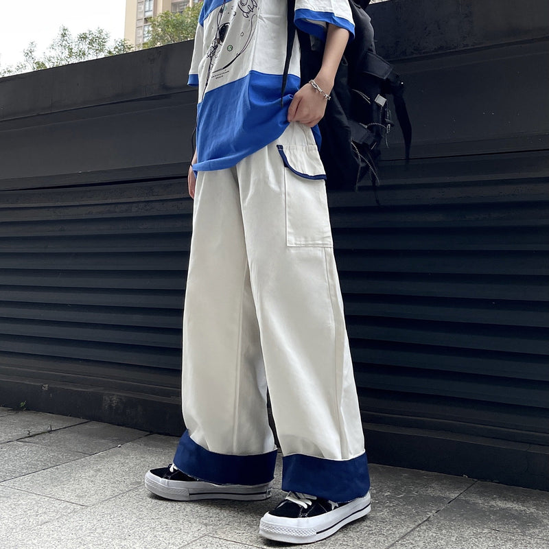 Harajuku Clothing Men Classic Retro Pants Straight Leg Pant Summer Cargo Pants Men and Women Casual Loose Wide Leg Pants Trousers