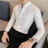 Men Shirts Stripes Slim-Fit Base Shirt