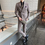 Double Brewed Seersucker Suit Men's Suit Fashion Slim Fit