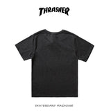 Thrasher T Shirt Flame Color Matching Short Sleeve T-shirt