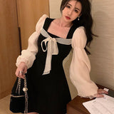 Fairy Dress Hepburn Style Retro French Little Black Dress Temperament Fairy Dress Spring and Autumn