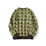 Shark Print Sweatshirt Shark Head Little Dinosaur Camouflage Pullover Sweater Men's and Women's Coats