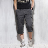 Men's Capris Pants below the Knee Shorts Summer Men's Oversized Cargo Pants Cotton Shorts