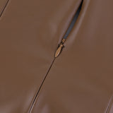 Emily Ratajkowski Dress Slim-Fit Leather Vest Long Dress Suspender Dress