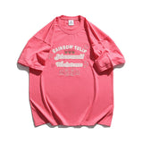 Men T Shirt Summer Casual Tops Letter Print Short-Sleeve T-shirt Men's round Neck Half Sleeve Street Fashion Loose Pullover