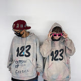 Rrr123 Hoodie Joint Name Fog Loose Hooded Sweater Distressed Contrast Color