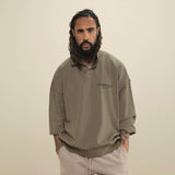 Essentials Polo Shirt Fog Fear of God Loose Long Sleeve Sweatershirt