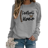 Boy Mama T Shirt Football Mama Printed round Neck