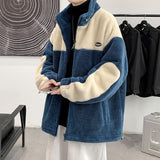 Men's Autumn Winter Coat Fleece-Lined Thickened Cotton-Padded Coat