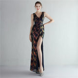 Sequin Evening Dress Split Long Sequined Fishtail Skirt