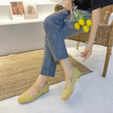 Nude Block Heel Sandals Mary Jane Shoes Women's Vintage High Heels