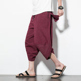 Men Trousers Summer Loose Striped Harem Pants