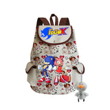 Sonic Backpack Hedgehog Sonic Backpack Cute Pattern Drawstring Backpack