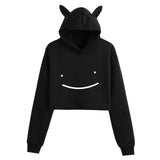 Dreamwastaken Men's Novelty Hoodies Dream Merch Shirt Fashion Cat Ears Exposed Navel Hooded Women's Sweater