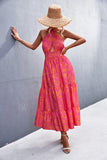 Women Exotic Dresses Sexy Backless Lace up Printed Dress