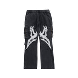 Printed Multi-Pocket Cargo Pants Men's plus Size Retro Sports Casual Pants Street Trendy Trousers Men Pants