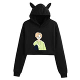 Dreamwastaken Men's Novelty Hoodies Dream Merch Shirt Fashion Cat Ears Exposed Navel Hooded Women's Sweater