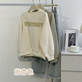 Diana Harvard Sweatshirt Raglan Sleeve Letter Printed Crew Neck Sweatshirt Female