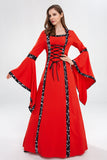 Vintage Empire Waist Dress Long Vintage Women's Dress with Bell Sleeves