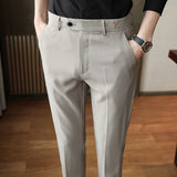 Men Trousers Business Letter Embroidery Small Suit Pants Men
