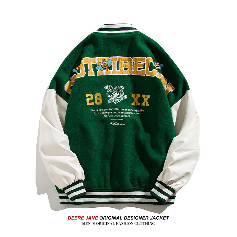 Men's Baseball Jacket Spring Stitching Baseball Uniform Men's Loose Vintage Jacket Jacket