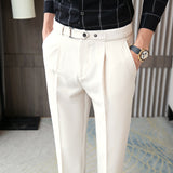 Men Trousers Slim Fit Casual Suit Pants