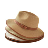 Straw Hat Belt Buckle Jazz Top Hat Summer Seaside Vacation Beach Sun Protection Hat