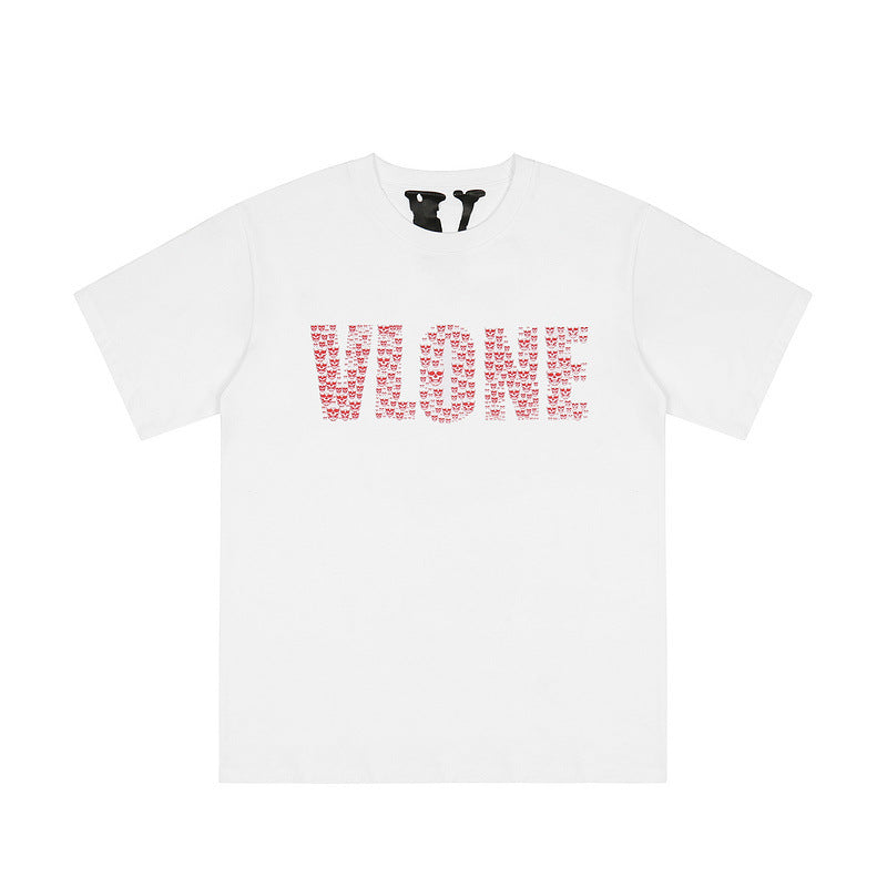 Playboi Vlone Shirt Loose Crew Neck Casual Skull Letter Short Sleeve T-shirt