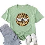 Boy Mama T Shirt Leopard Mama Pattern Printed T-shirt