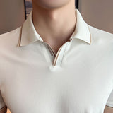 Men Short Sleeve T-shirt V-neck Slim-Fit Short-Sleeved T-shirt