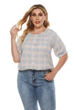 Women Plus Size Tops Spring/Summer Plaid Shirt