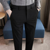 Men Trousers Business Waist Adjustment Trousers Casual Pants