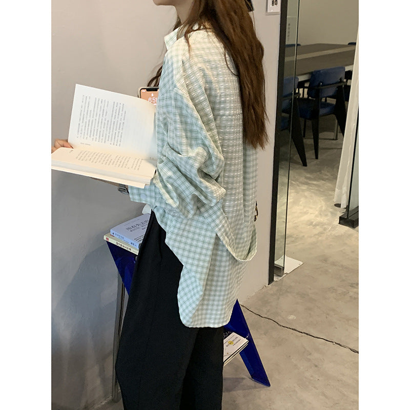 Beth Dutton Outfits Retro Plaid Long Sleeve Shirt Women's Loose Casual Shirt Coat