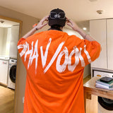 Men's T-Shirt Summer Oversized Loose-Fitting Pattern Print Short Sleeve T-shirt
