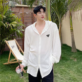 Transparent Shirt for Men Long Sleeve Shirt Casual Sun Protection Clothing