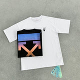 Off White T Shirts Gradient DOT Arrow Men's and Women's Same Style Short Sleeve T-shirt