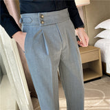 Men Trousers Striped Suit Pants