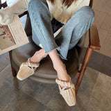 Nude Block Heel Sandals Pearl Vintage High Heels