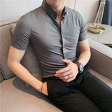 Men's Striped Short-Sleeved Shirt