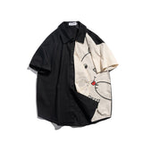 Men T Shirt Summer Casual Tops Cartoon Bear Multicolor Printing Fashion Cropped Sleeve