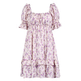Women Summer Dresses Midi Dress Summer Puff Sleeve Short Skirt Dress