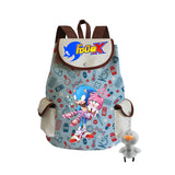 Sonic Backpack Hedgehog Sonic Backpack Cute Pattern Drawstring Backpack
