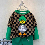Toddler Boys Sweater Boys' Suit Cartoon Pattern Two-Piece Set
