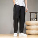 Linen Pants Straight Leg Pants Drawstring Lightweight Elastic Beach Pants Spring and Autumn plus Size Loose Linen