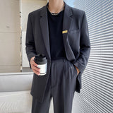 Double Brewed Seersucker Suit Leisure Suits for Men Baggy Coat