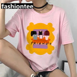 Friends Joey T Shirt Friends Pink Casual Loose-Fitting T-shirt