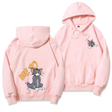 Tom and Jerry Hoodie Brushed Hoody Men's Hooded Autumn and Winter Loose Coat