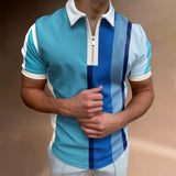 Polo Shirts Spring/Summer Polo Shirt Plaid for Men T-shirt Top