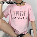 Friends Joey T Shirt Friends Pink Casual Loose-Fitting T-shirt