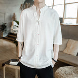 Men's T-Shirt Summer Men's Solid Color Short-Sleeved T-shirt